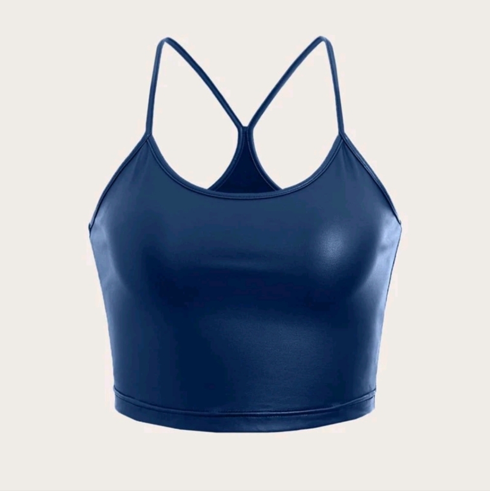 SHEIN ICON Faux Leather Crop Tank and Pants Set